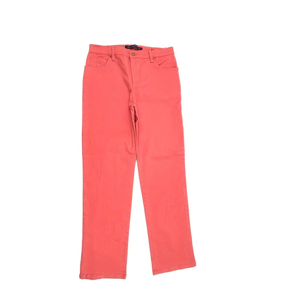 Gloria Vanderbilt Amanda Straight‎ Leg Women's size 8P Orange Denim Jeans
